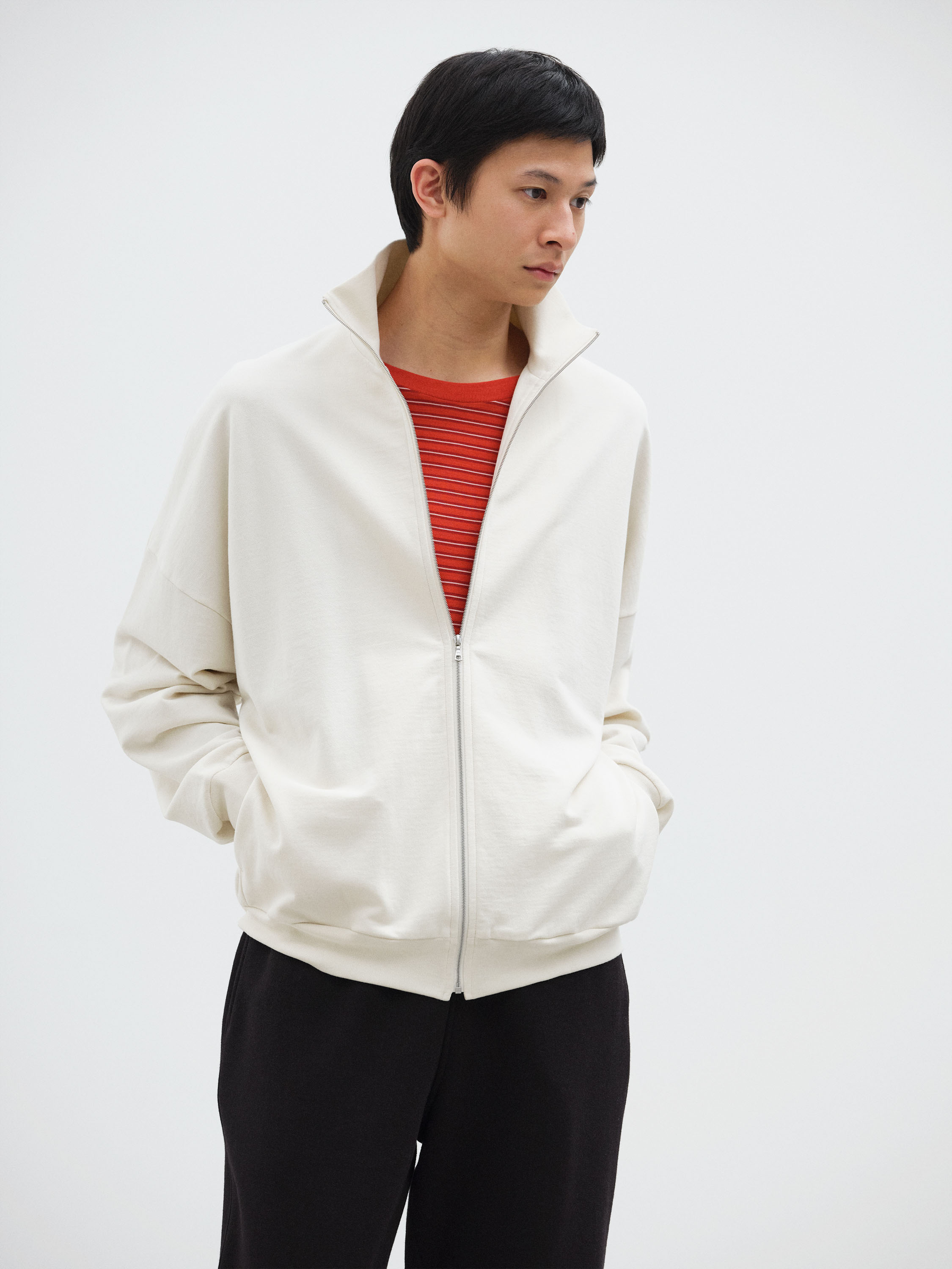 SUPER HIGH GAUGE SWEAT ZIP BLOUSON 詳細画像 IVORY WHITE 1