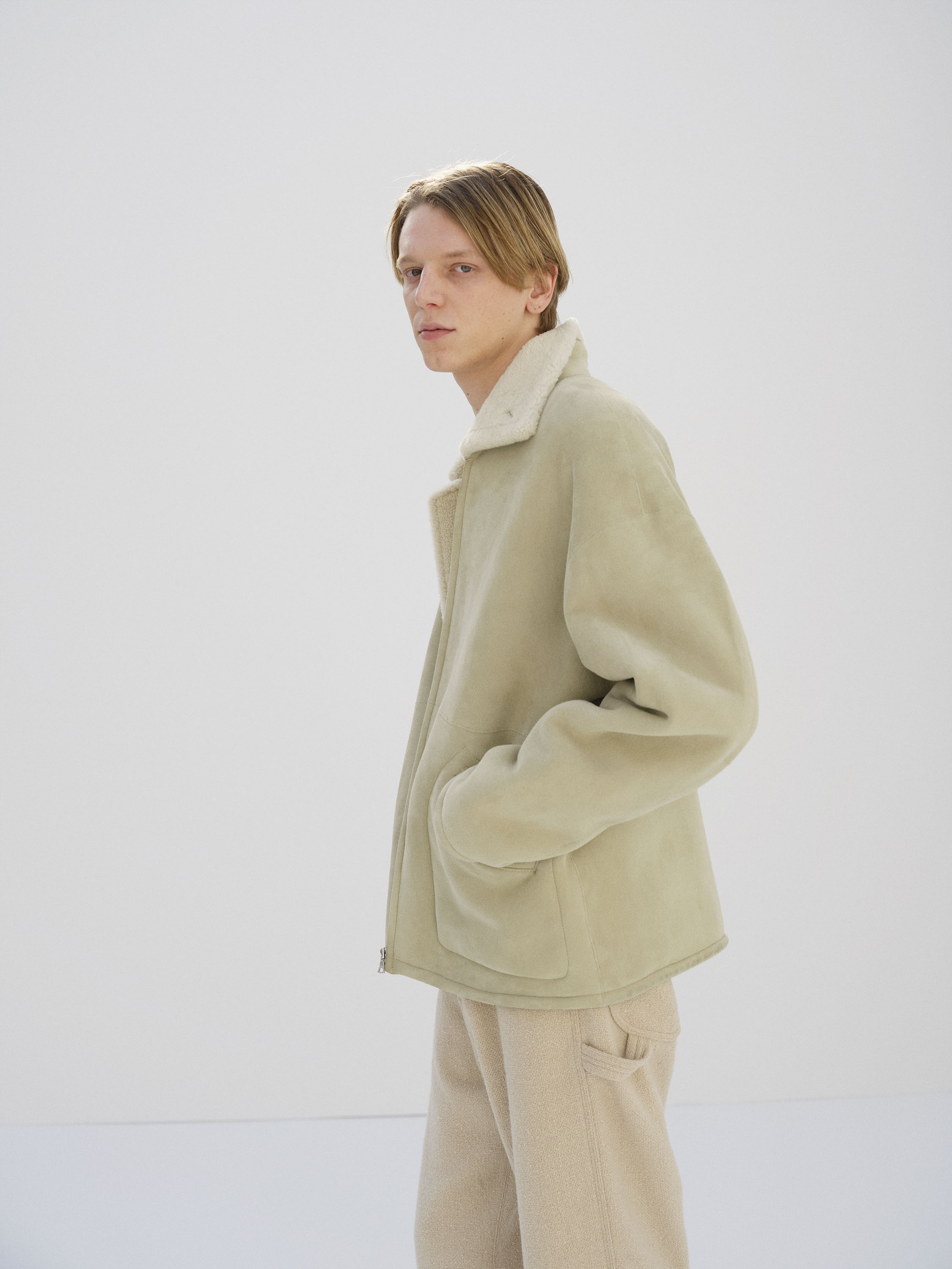 MERINO MOUTON ZIP BLOUSON 詳細画像 IVORY LIME 3