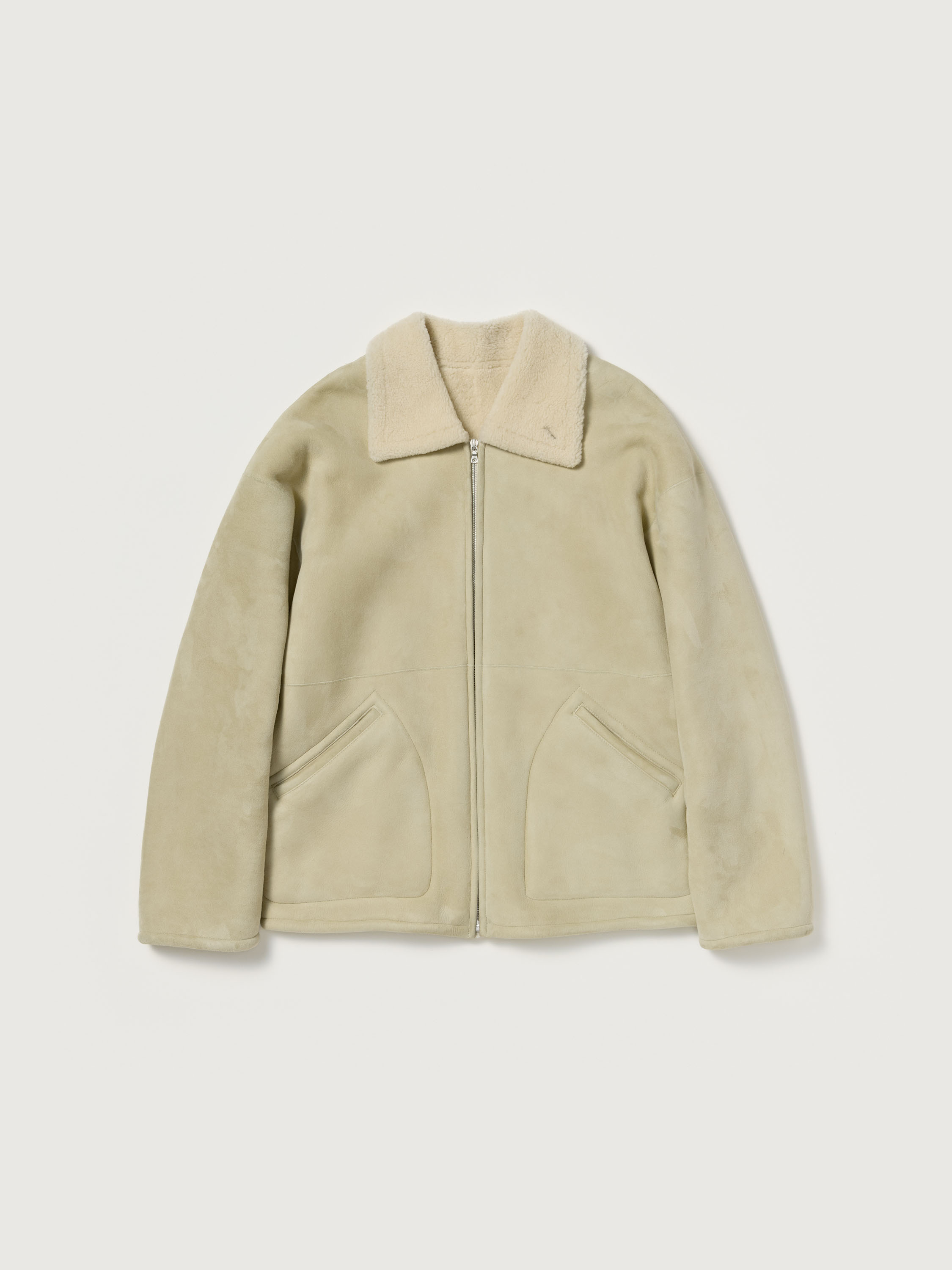 MERINO MOUTON ZIP BLOUSON 詳細画像 IVORY LIME 8