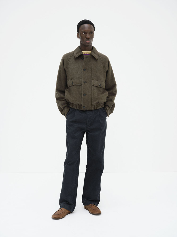 HAIRY WOOL MOHAIR CHAMBRAY BLOUSON