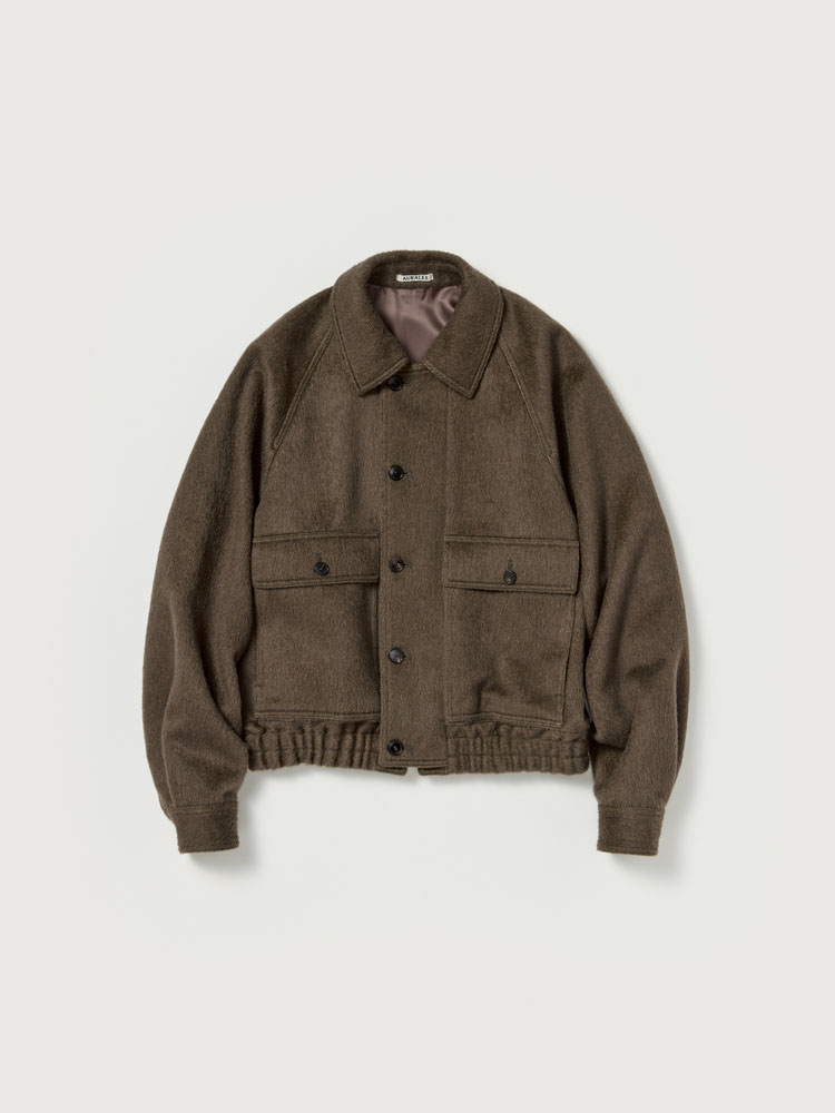 HAIRY WOOL MOHAIR CHAMBRAY BLOUSON