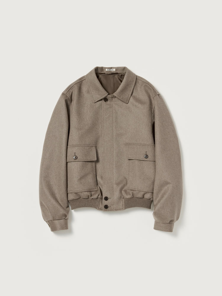 CASHMERE MOLESKIN ZIP BLOUSON