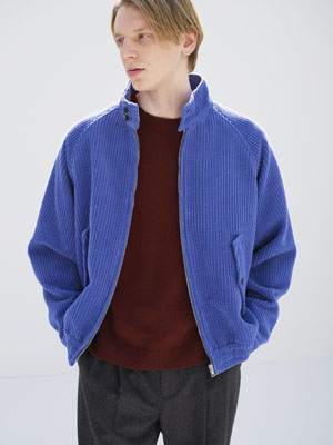 WOOL CASHMERE CORDUROY ZIP BLOUSON