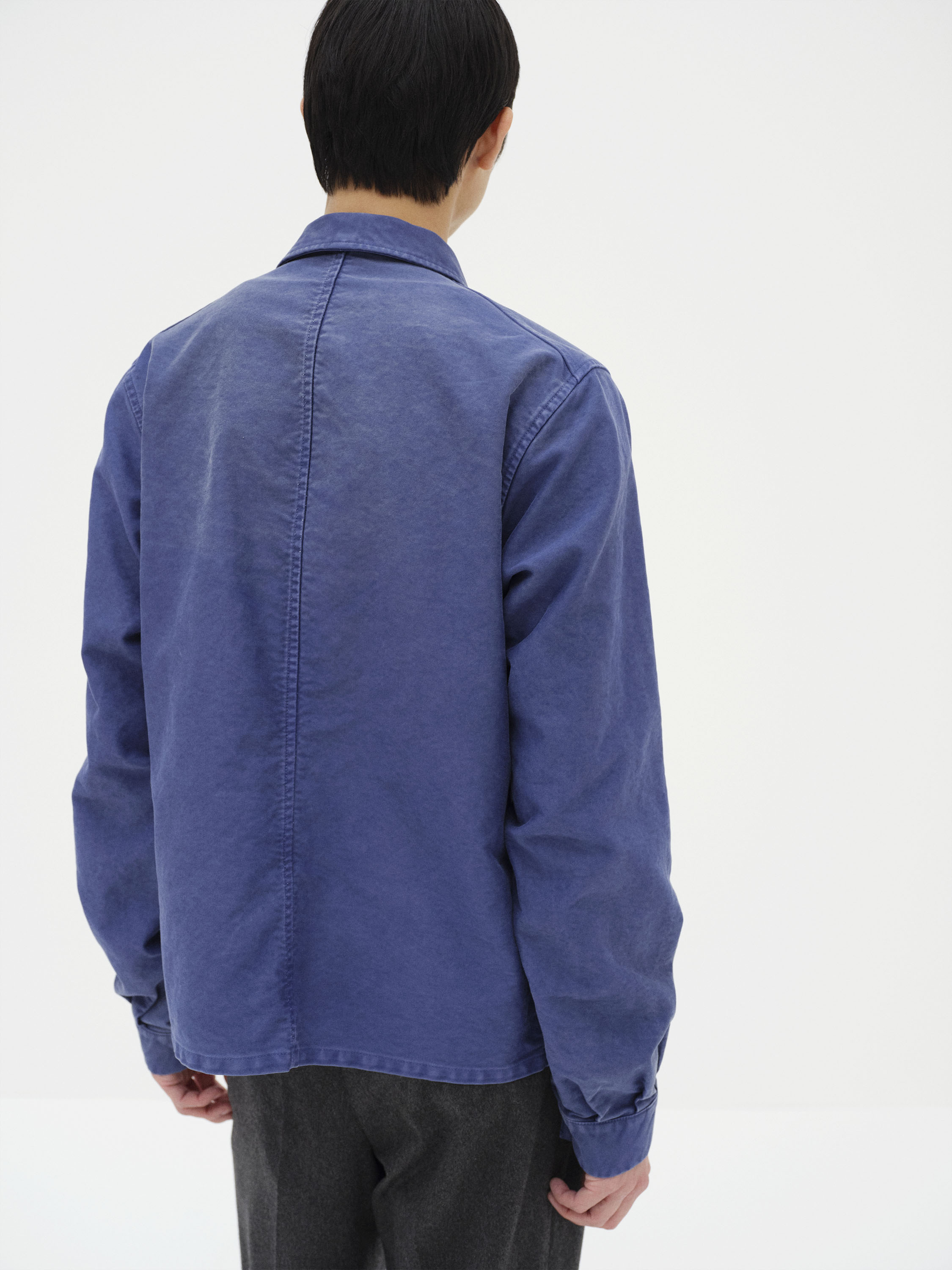 GARMENT-DYED ORGANIC COTTON HEAVY MOLESKIN COVERALL 詳細画像 FADED NAVY 5