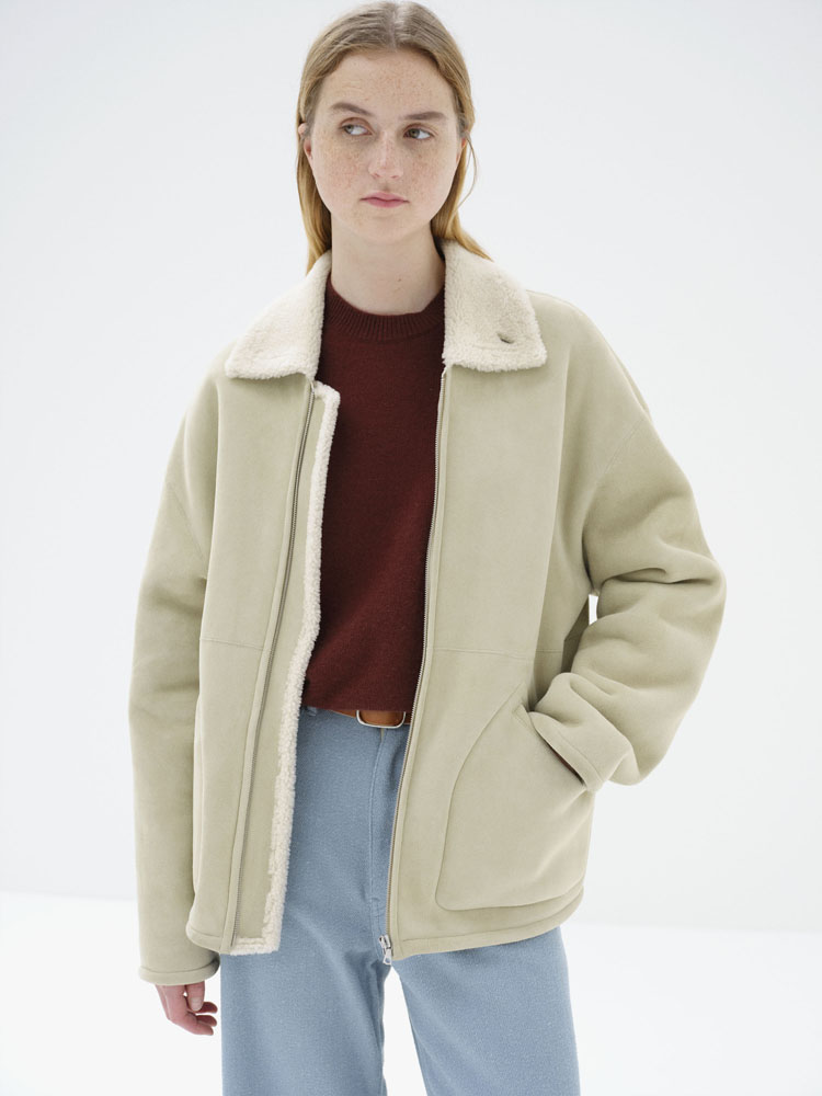 MERINO MOUTON ZIP BLOUSON