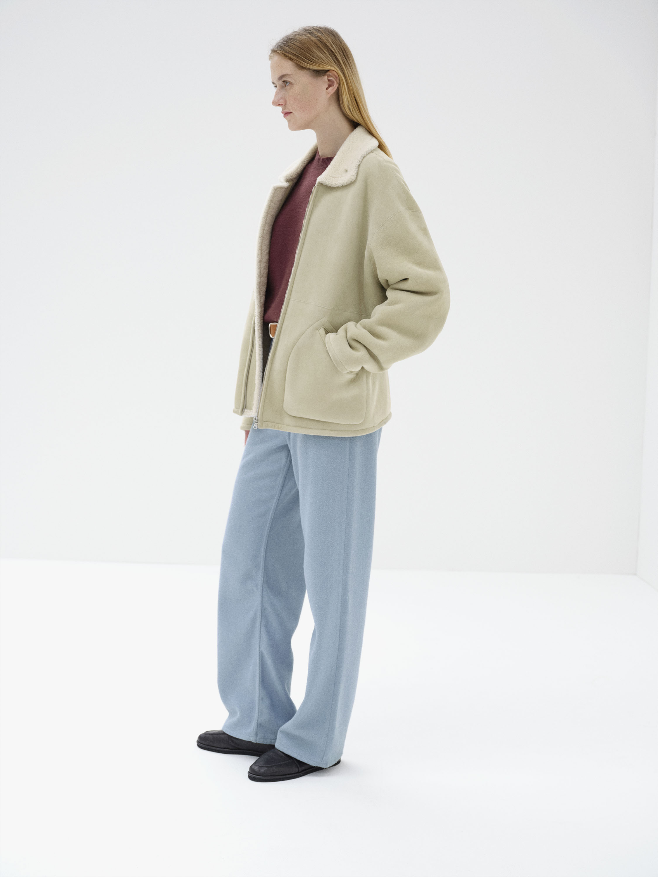 MERINO MOUTON ZIP BLOUSON 詳細画像 IVORY LIME 2