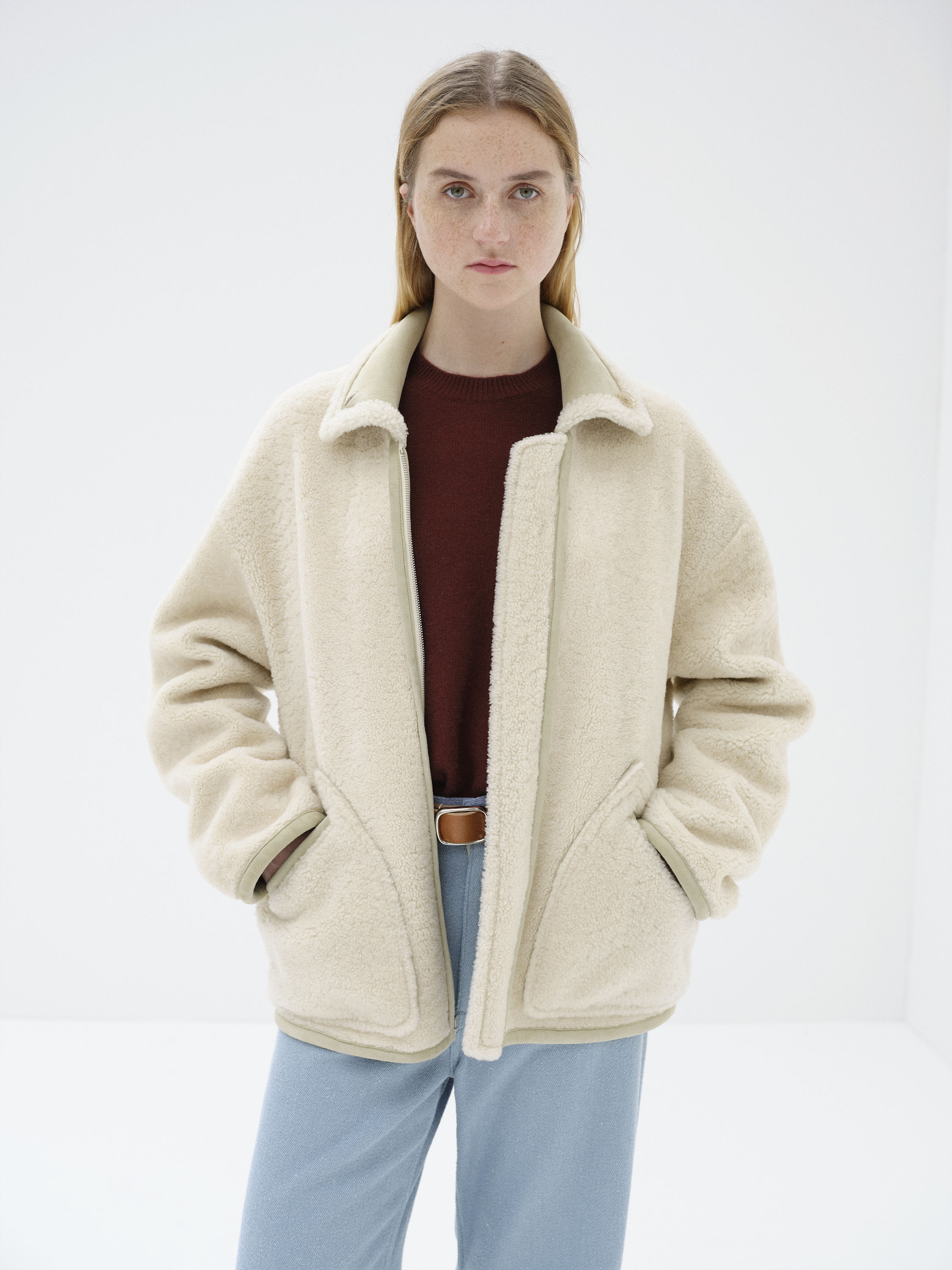 MERINO MOUTON ZIP BLOUSON 詳細画像 IVORY LIME 6