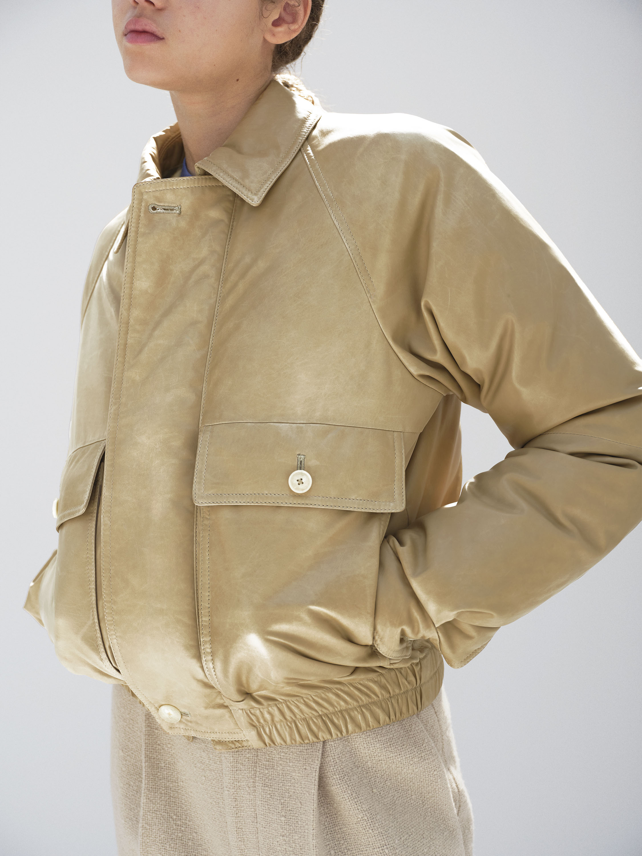 FINE CALF LEATHER DOWN BLOUSON 詳細画像 BEIGE 3
