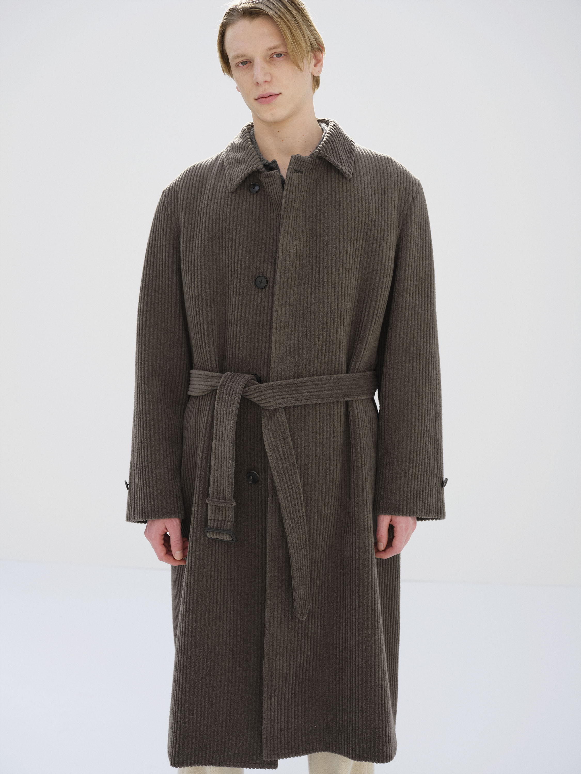 WOOL CASHMERE CORDUROY SOUTIEN COLLAR COAT 詳細画像 SMOKY BROWN 1