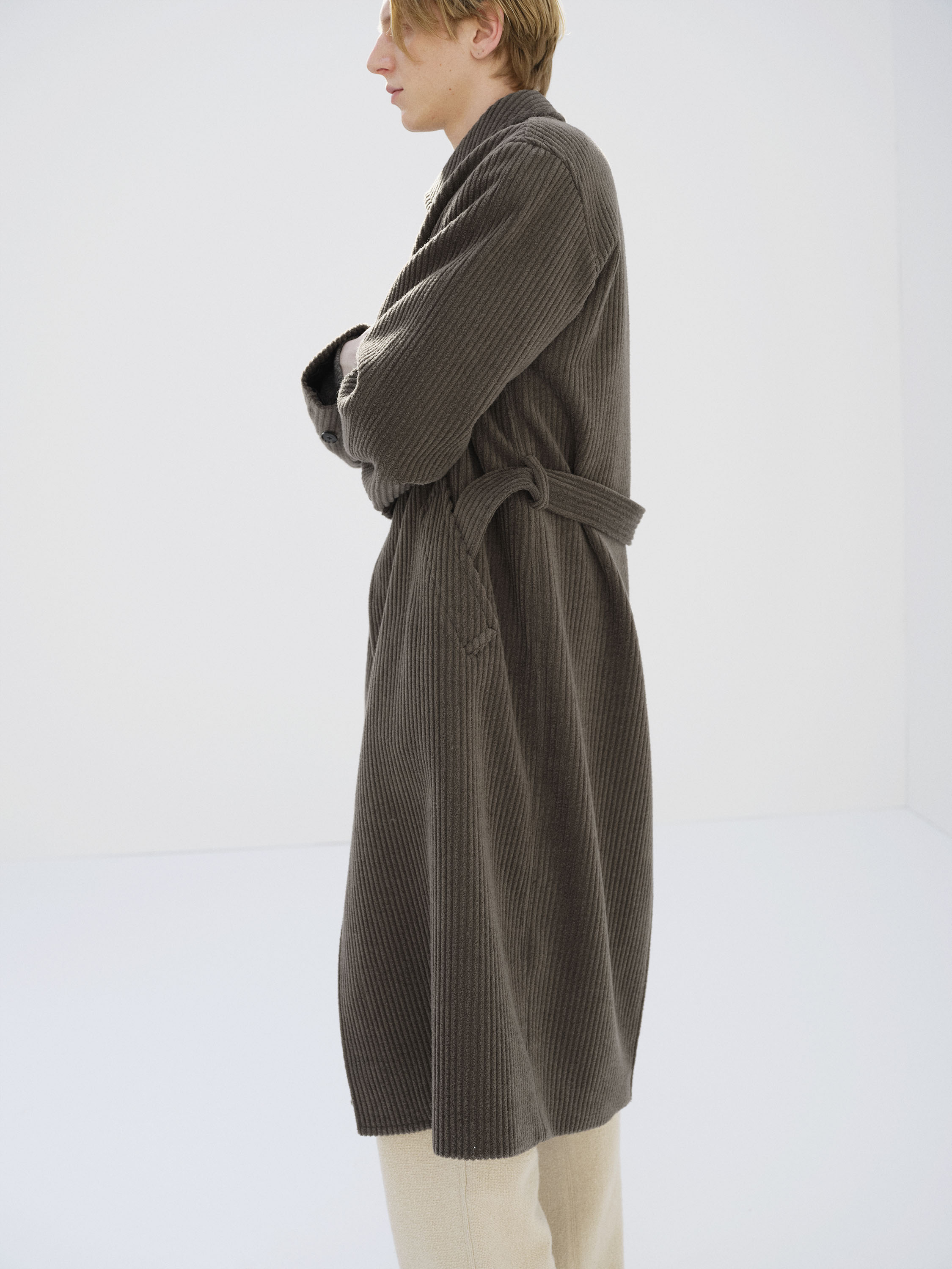 WOOL CASHMERE CORDUROY SOUTIEN COLLAR COAT 詳細画像 SMOKY BROWN 2