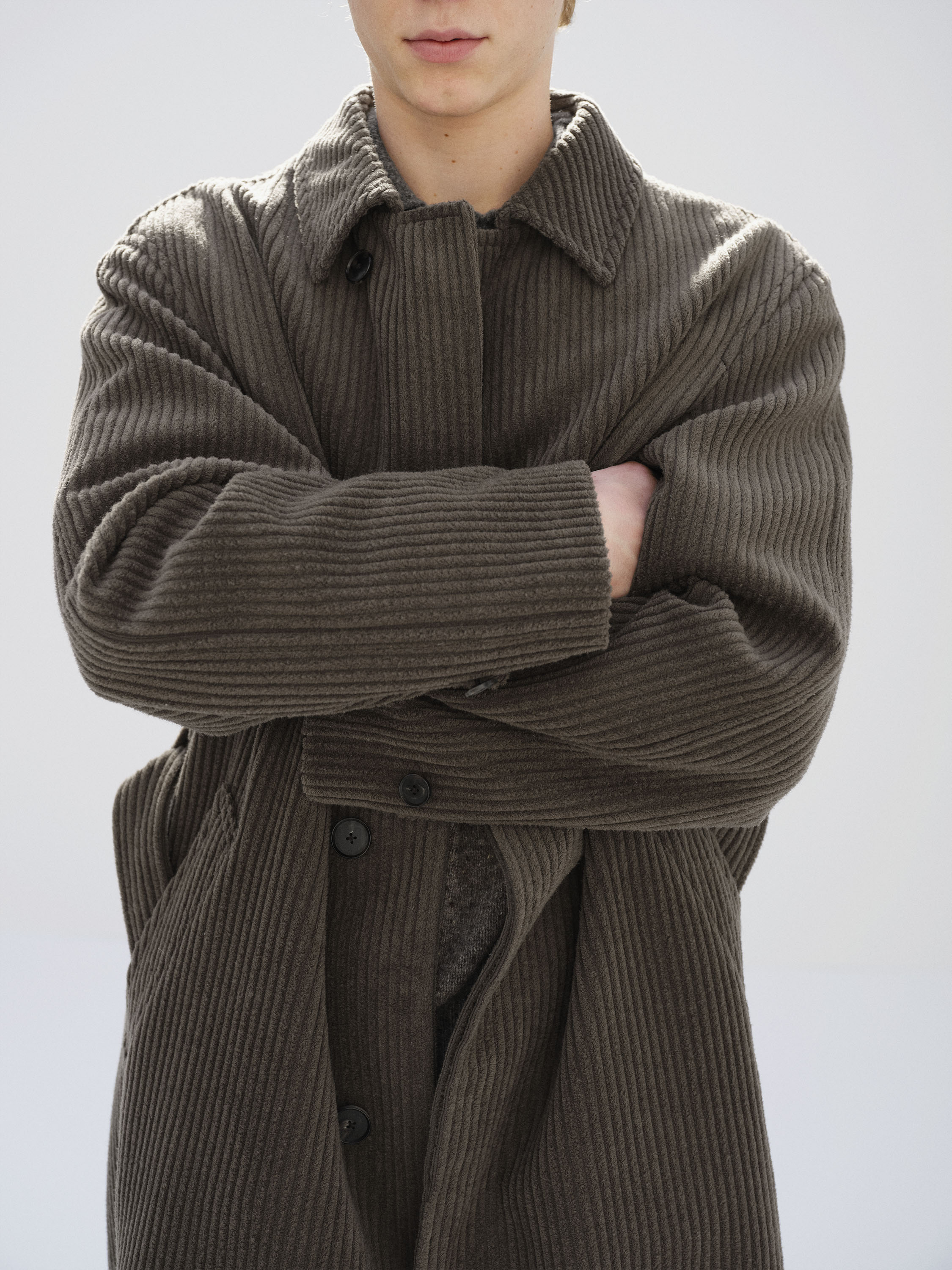 WOOL CASHMERE CORDUROY SOUTIEN COLLAR COAT 詳細画像 SMOKY BROWN 4