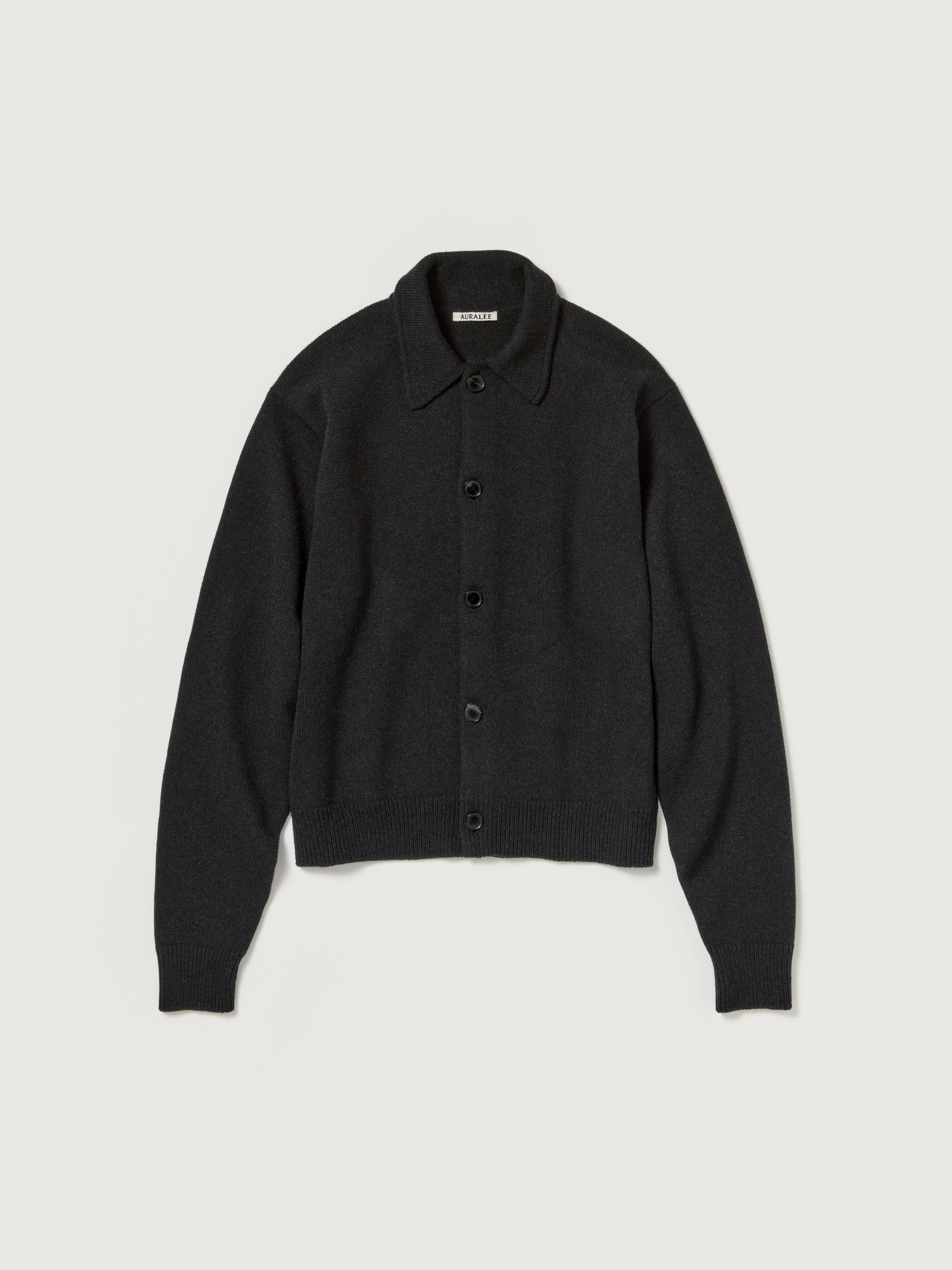 SUPER FINE WOOL KNIT SHIRT CARDIGAN 詳細画像 TOP BLACK 1