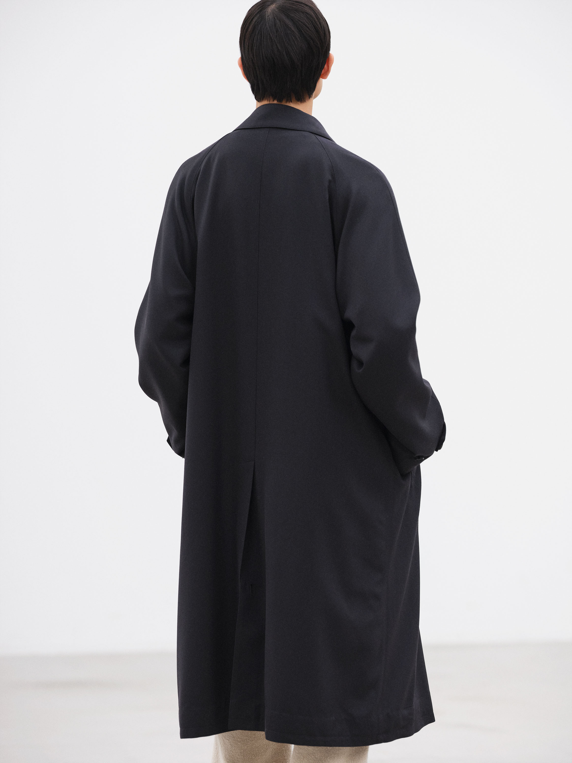 ULTRA FINE WOOL TWILL WOOL-LINED COAT 詳細画像 DARK NAVY &times; MIX GREEN 5