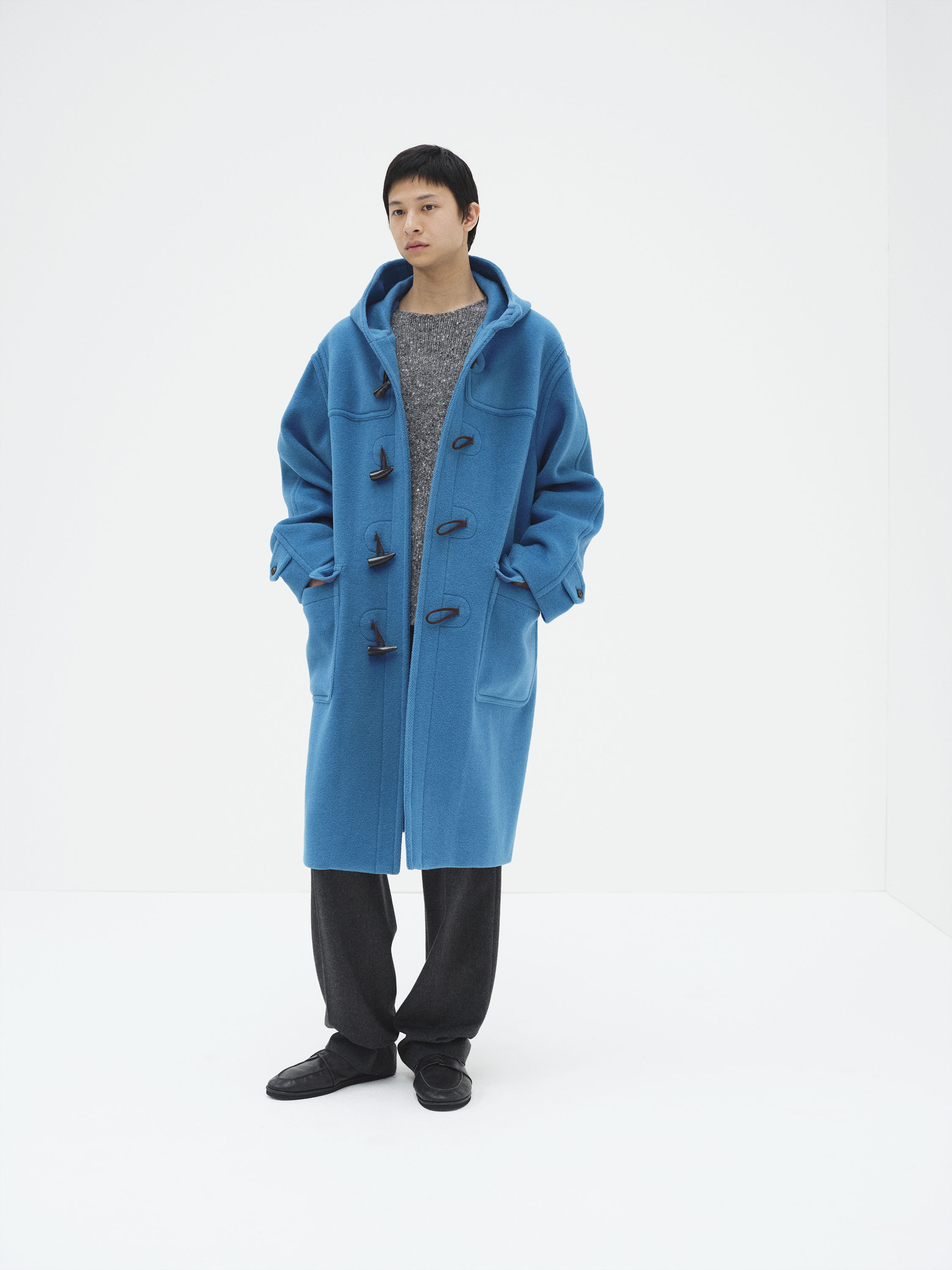 WOOL HERRINGBONE DUFFLE COAT 詳細画像 CERULEAN BLUE 1