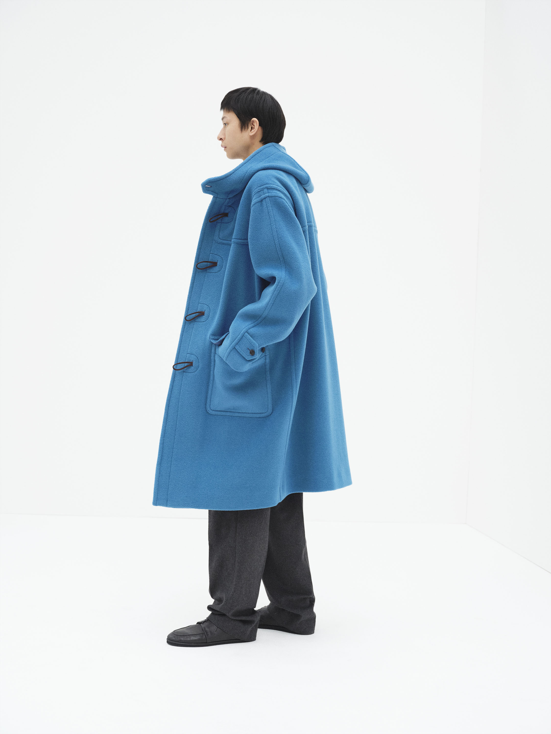WOOL HERRINGBONE DUFFLE COAT 詳細画像 CERULEAN BLUE 3