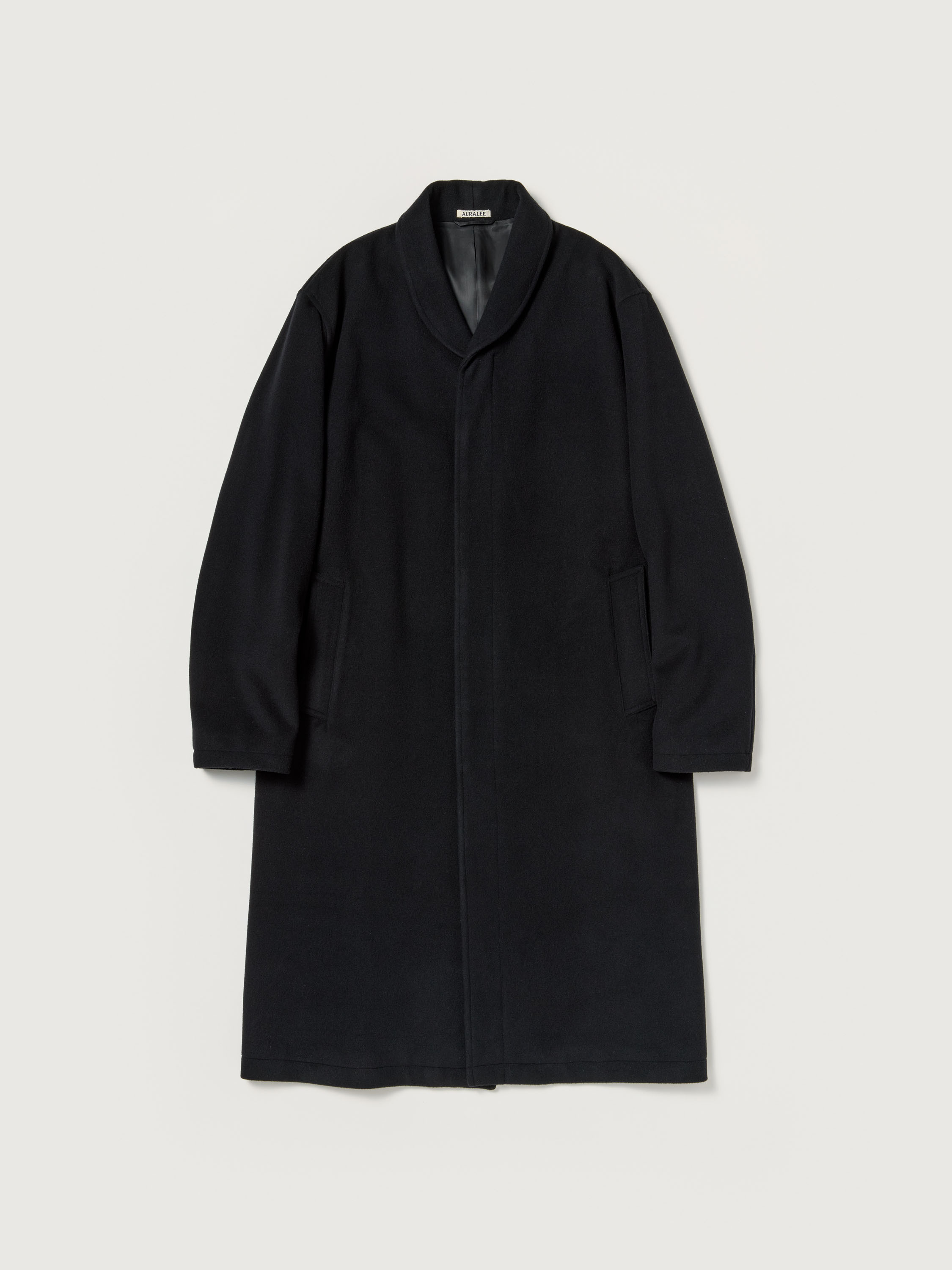 SUPER FINE WOOL MOSSER SHAWL COLLAR COAT 詳細画像 BLACK 7