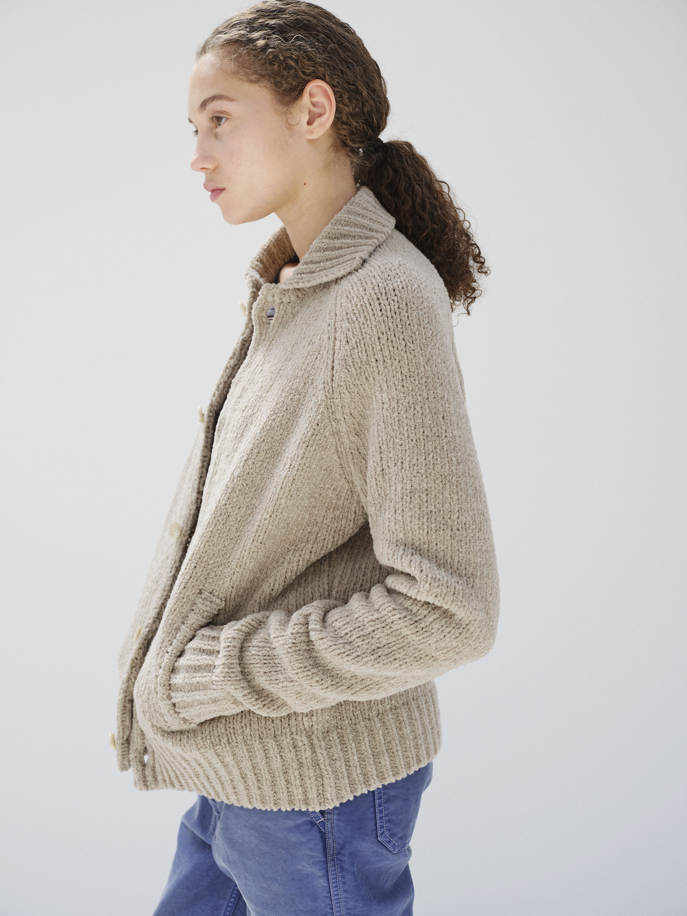 CASHMERE CHENILLE KNIT CARDIGAN 詳細画像 BEIGE 3