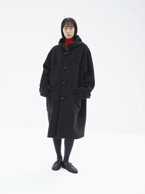 WOOL HERRINGBONE DUFFLE COAT
