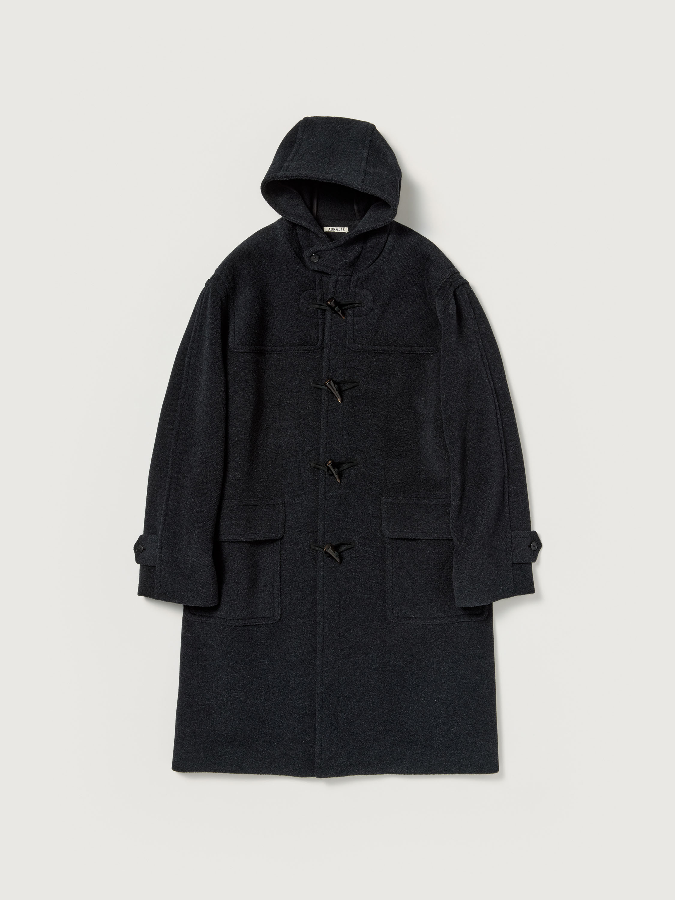 WOOL HERRINGBONE DUFFLE COAT 詳細画像 DARK CHARCOAL 7