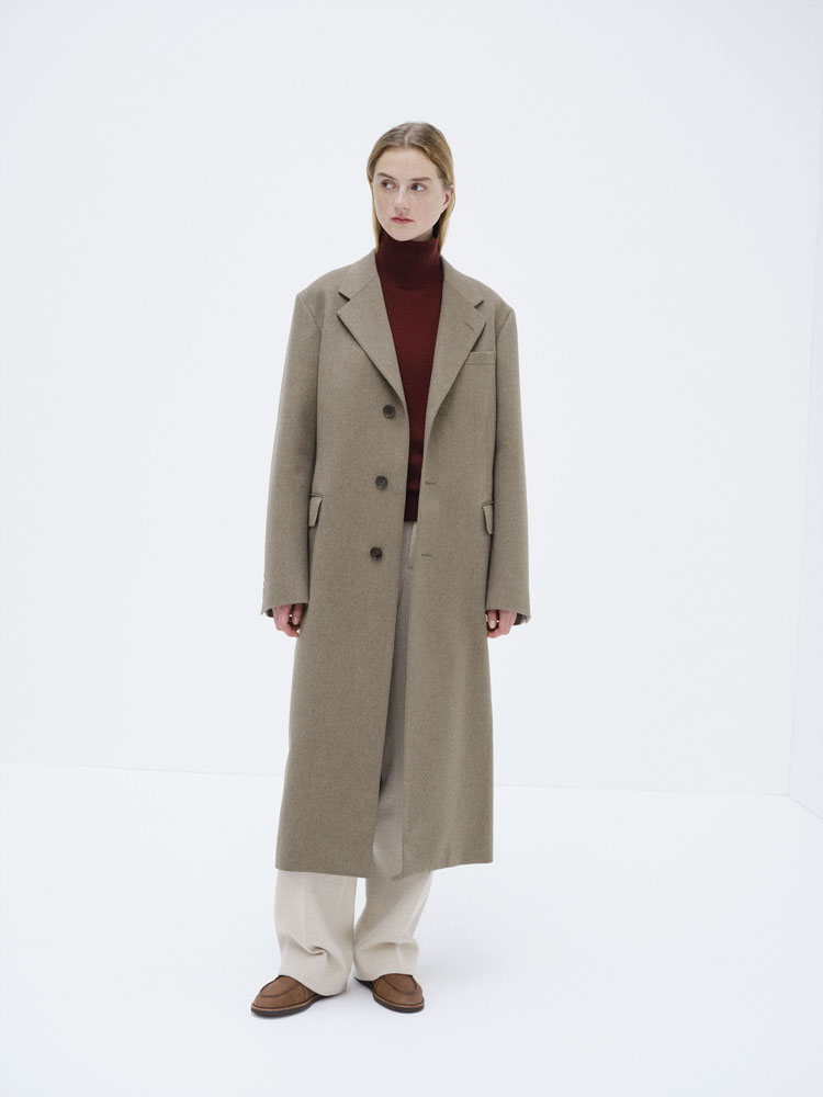 CASHMERE MOLESKIN LONG COAT