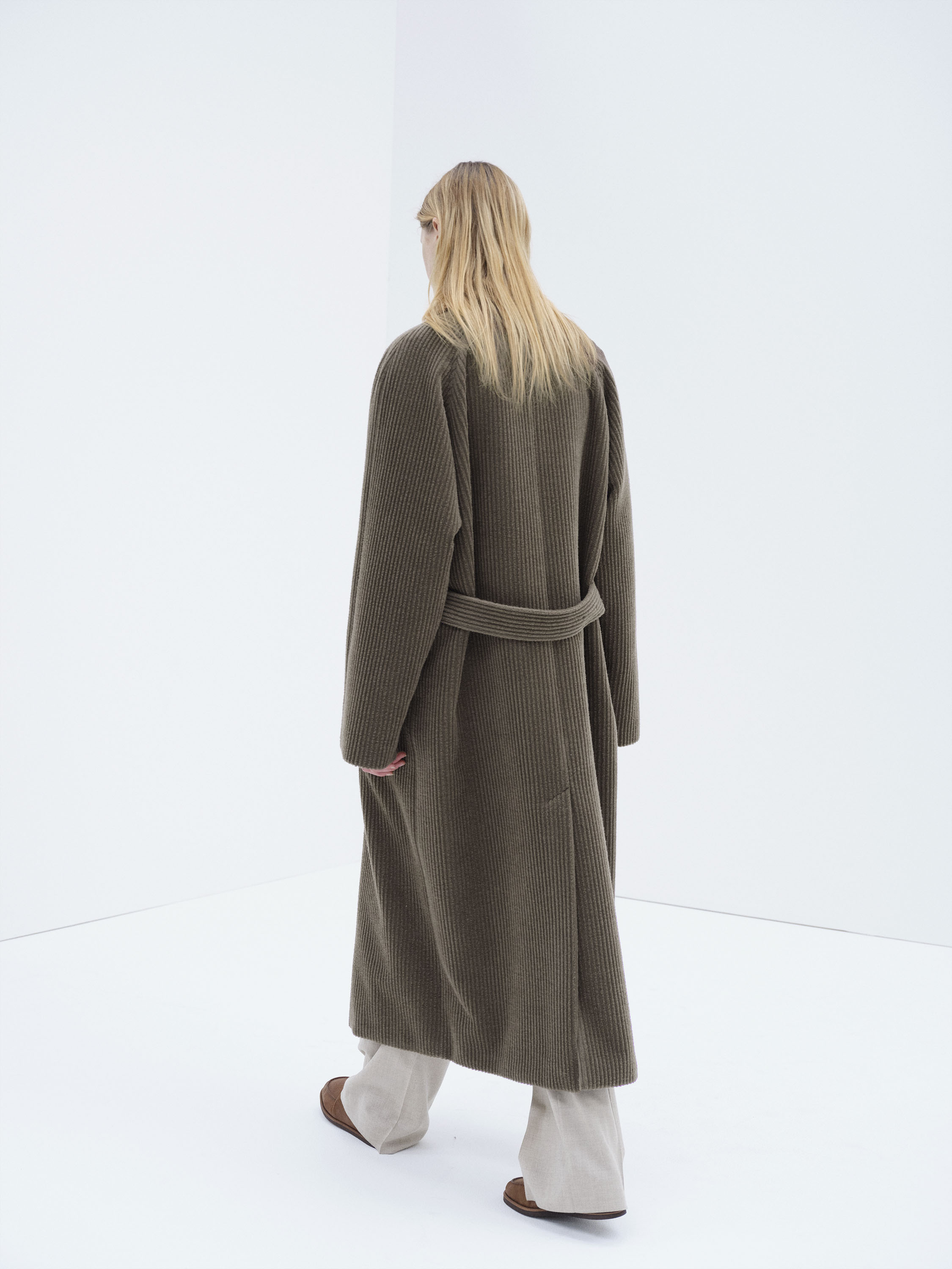 WOOL CASHMERE CORDUROY SOUTIEN COLLAR COAT 詳細画像 SMOKY BROWN 5