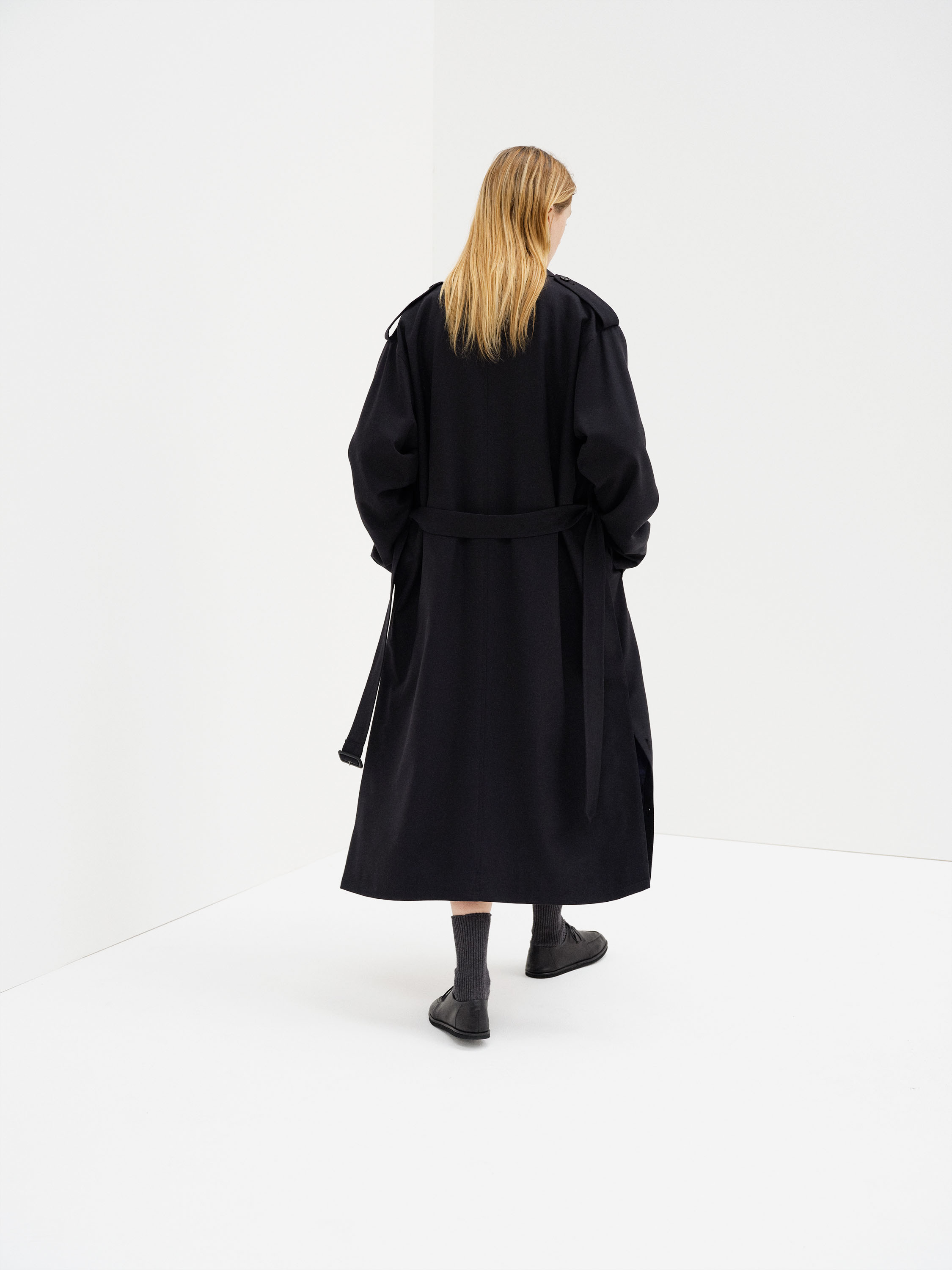 ULTRA FINE WOOL TRENCH COAT WITH DETACHABLE LINER 詳細画像 DARK NAVY &times; MIX GREEN 6