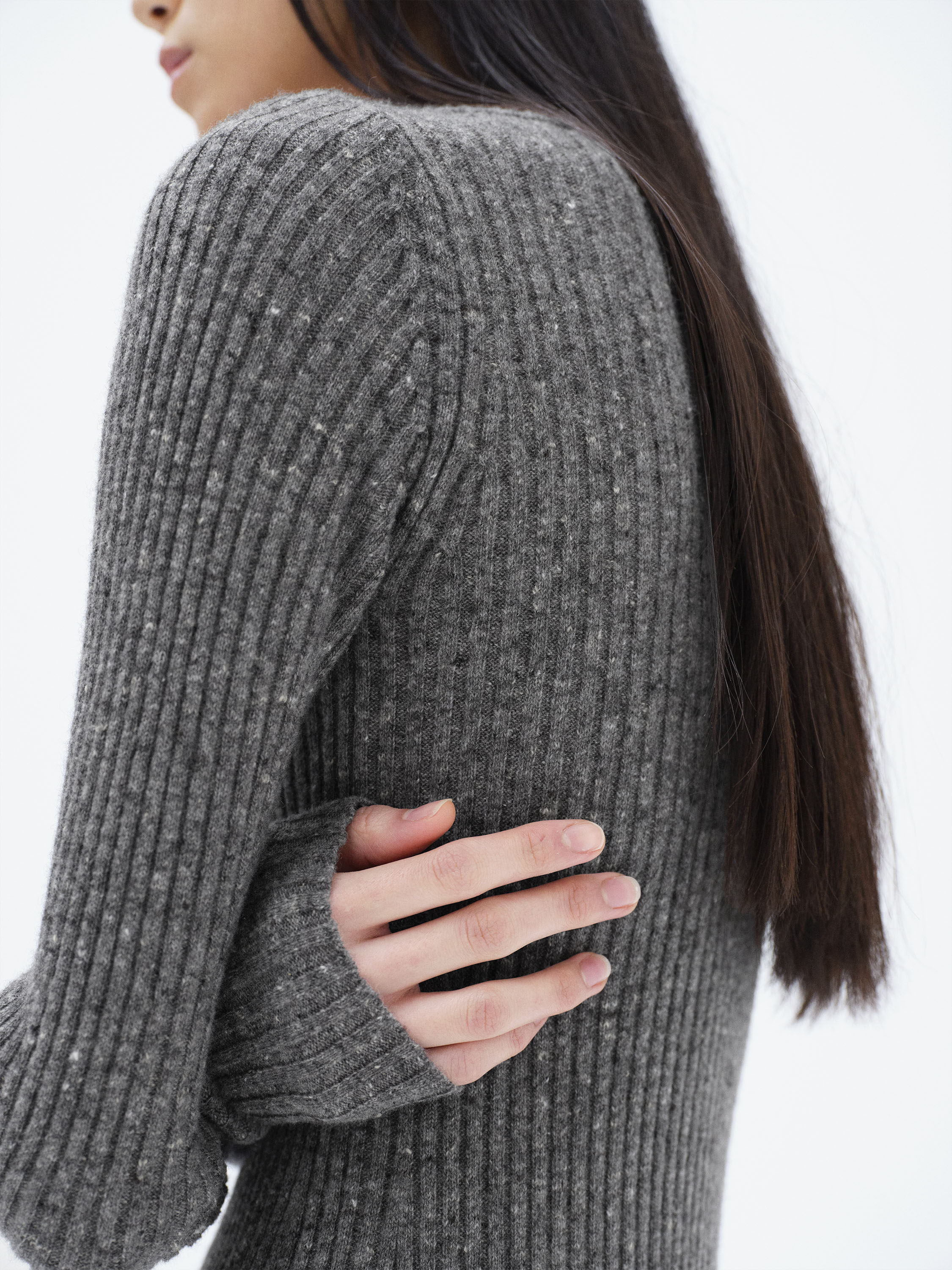 CASHMERE NEP KNIT DRESS 詳細画像 MIX GRAY 4