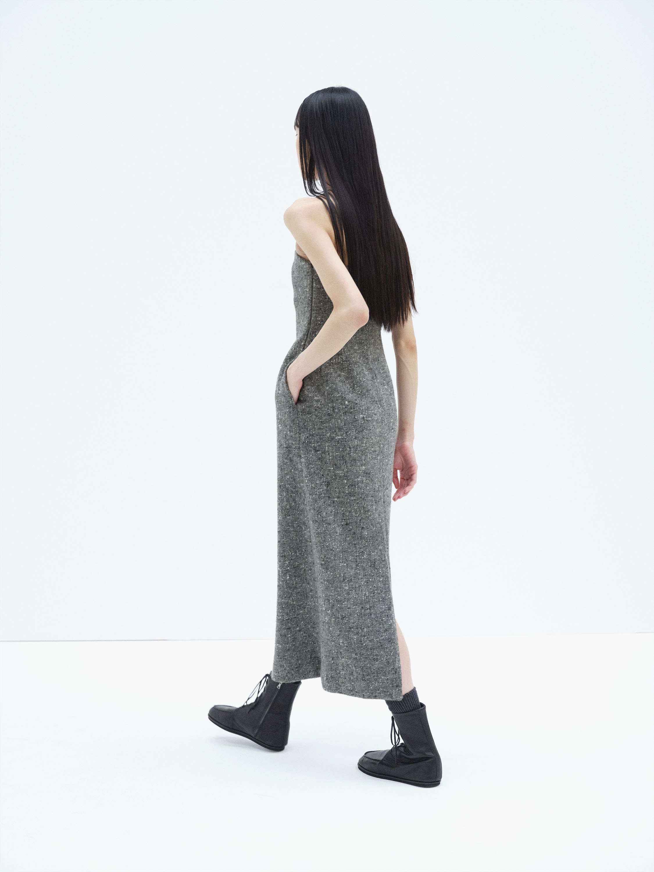 HOMESPUN TWEED DRESS 詳細画像 MIX GRAY 4