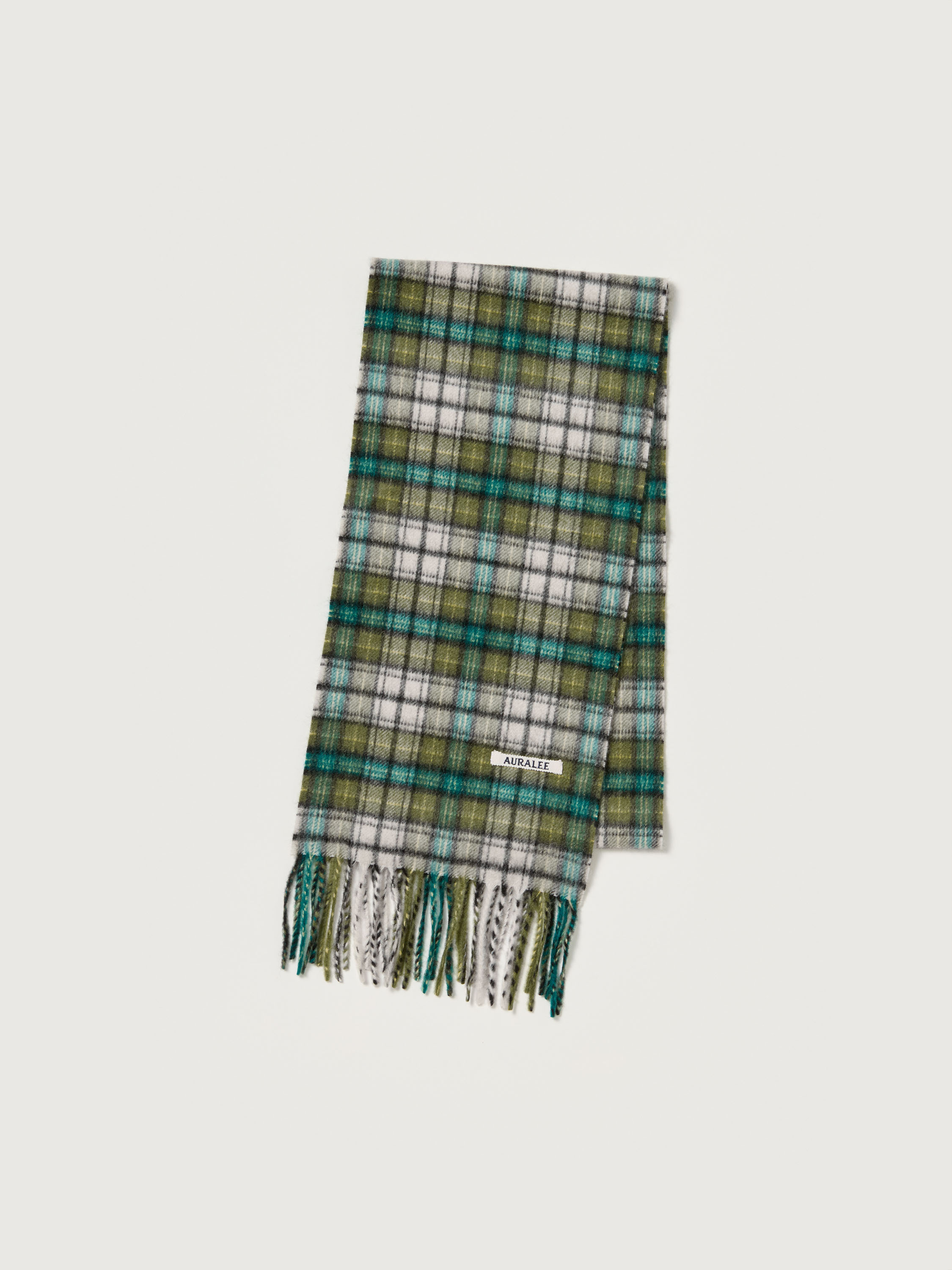 CASHMERE CHECK LONG STOLE 詳細画像 MOSS GREEN CHECK 1