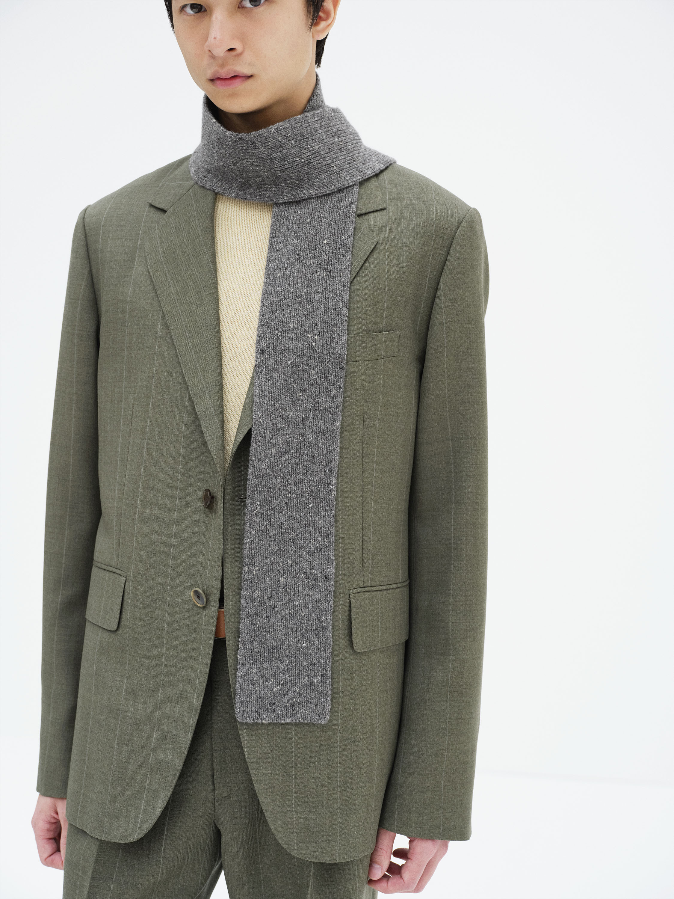 CASHMERE NEP KNIT STOLE 詳細画像 MIX GRAY 2