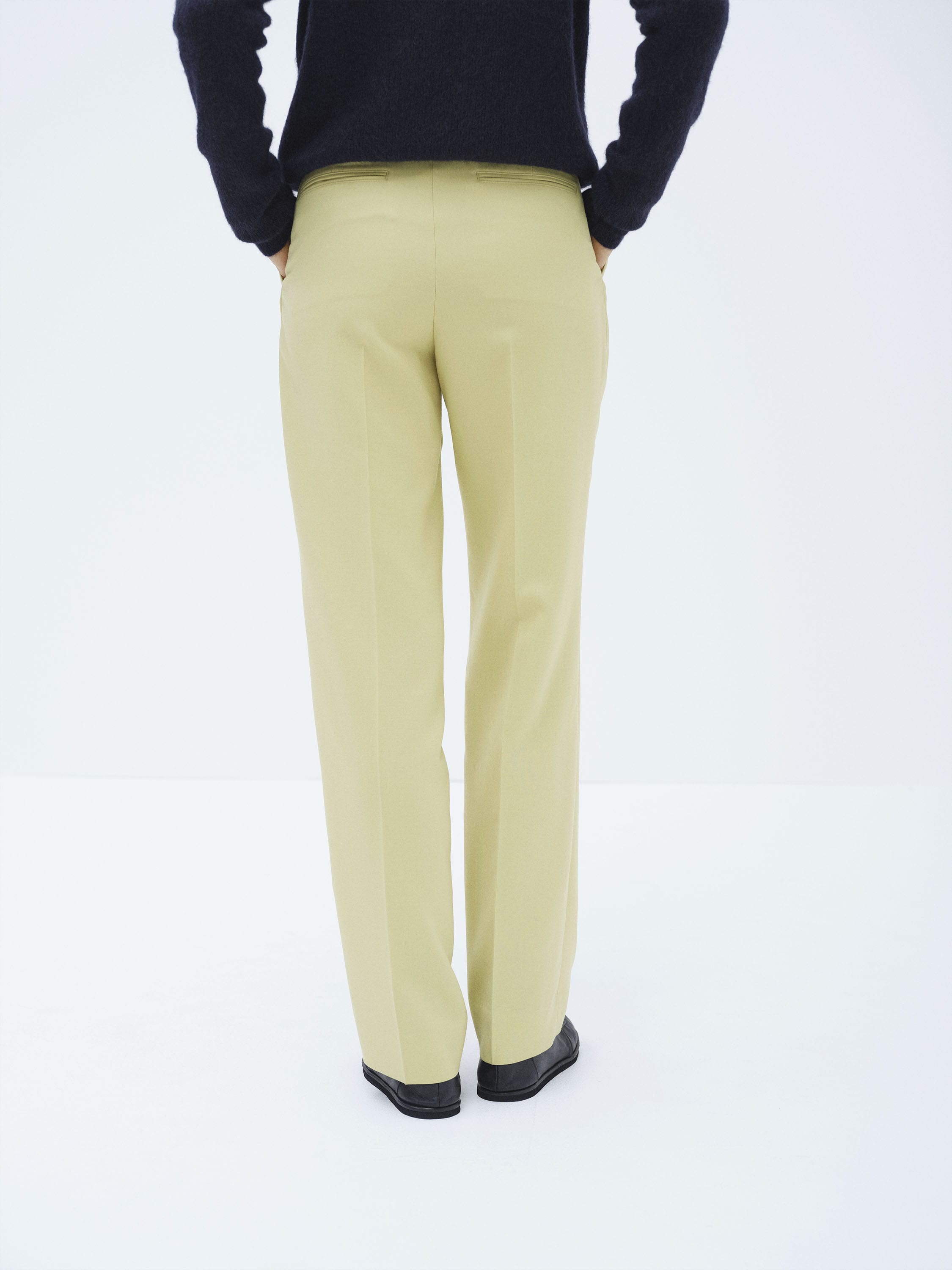 TENSE WOOL DOUBLE CLOTH SLACKS 詳細画像 LIME BEIGE 5