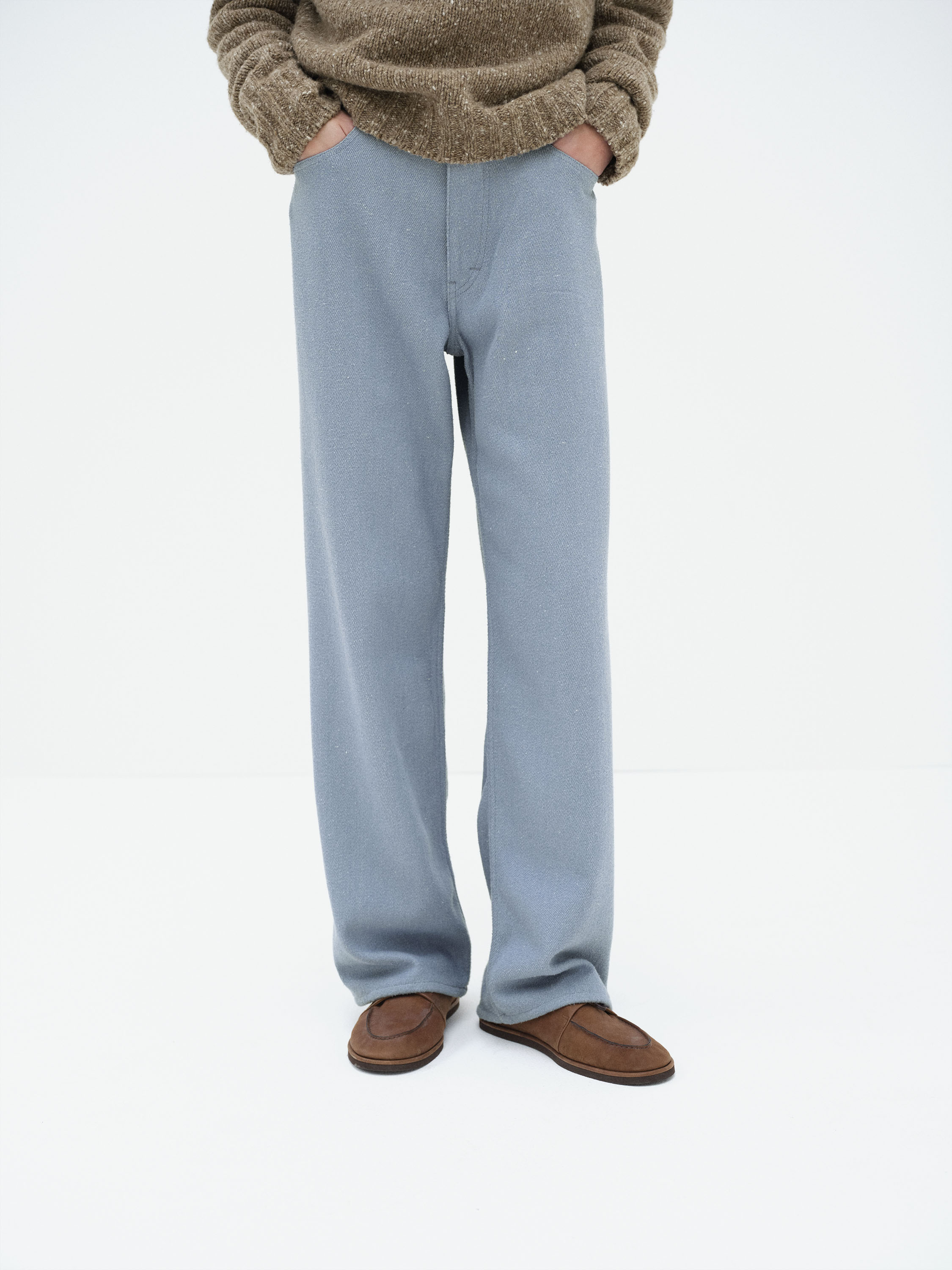 SILK NEP DENIM 5P WIDE PANTS 詳細画像 LIGHT BLUE 1