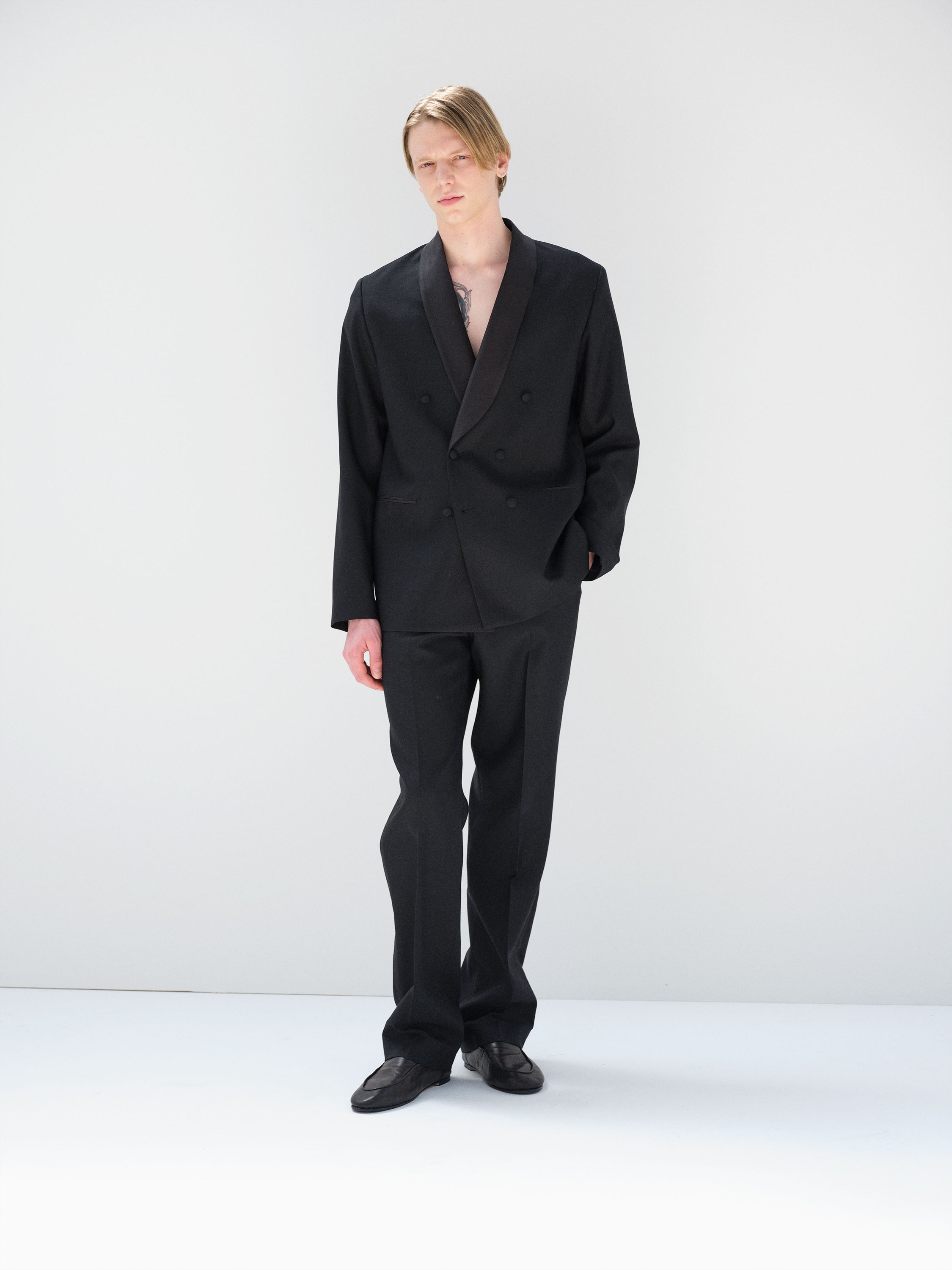 HIGH-DENSITY WOOL WORSTED SLACKS 詳細画像 BLACK 1