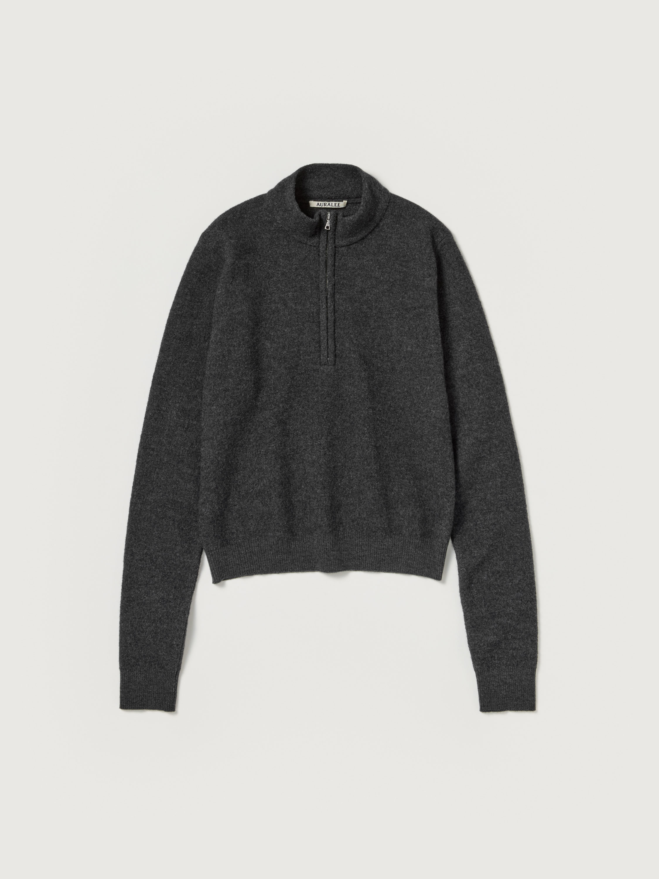 SMOOTH FULLED WOOL KNIT HALF ZIP P/O 詳細画像 CHARCOAL 5