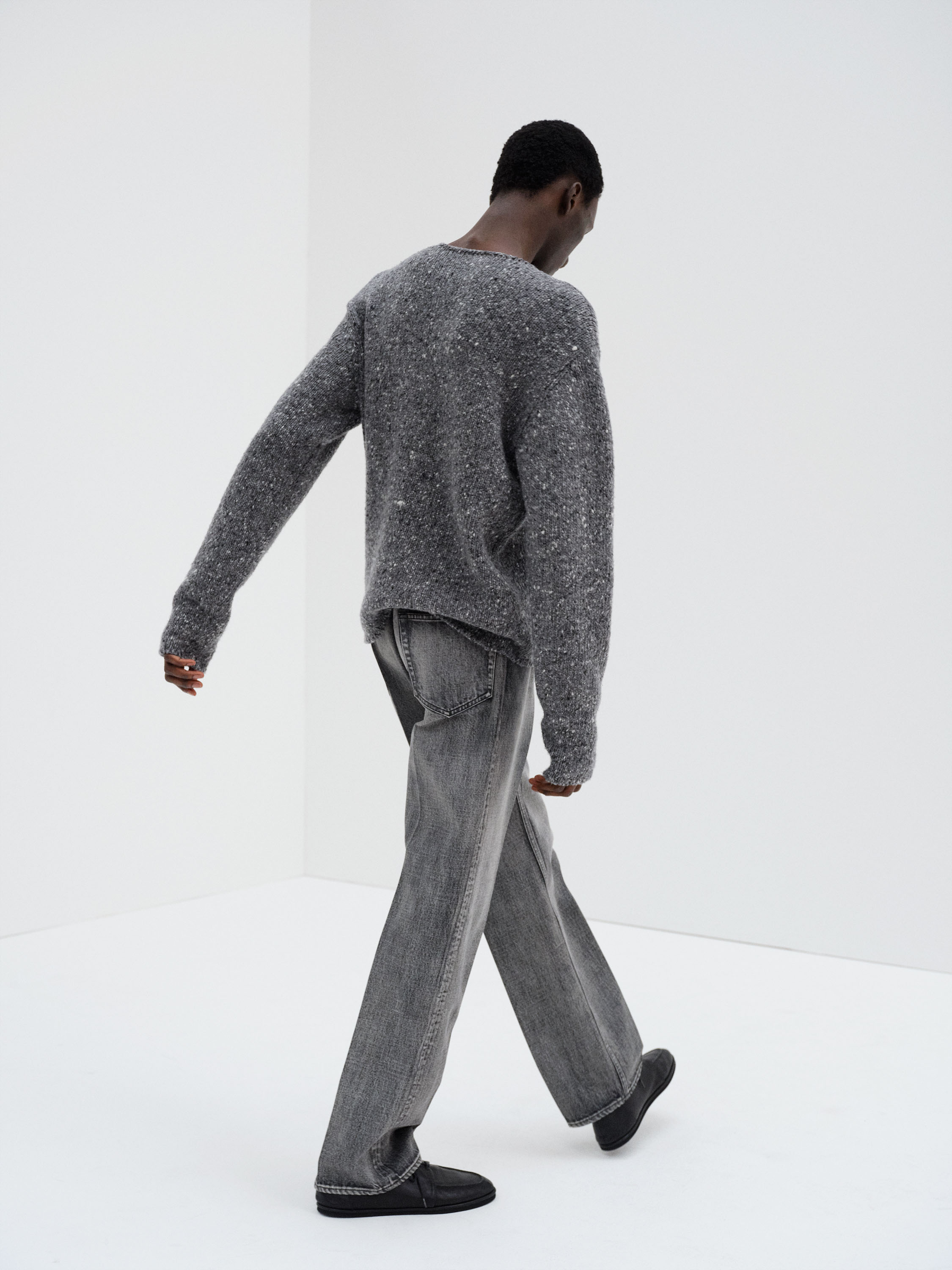 FADED HEAVY DENIM CENTER-PLEATED PANTS 詳細画像 FADED BLACK 4