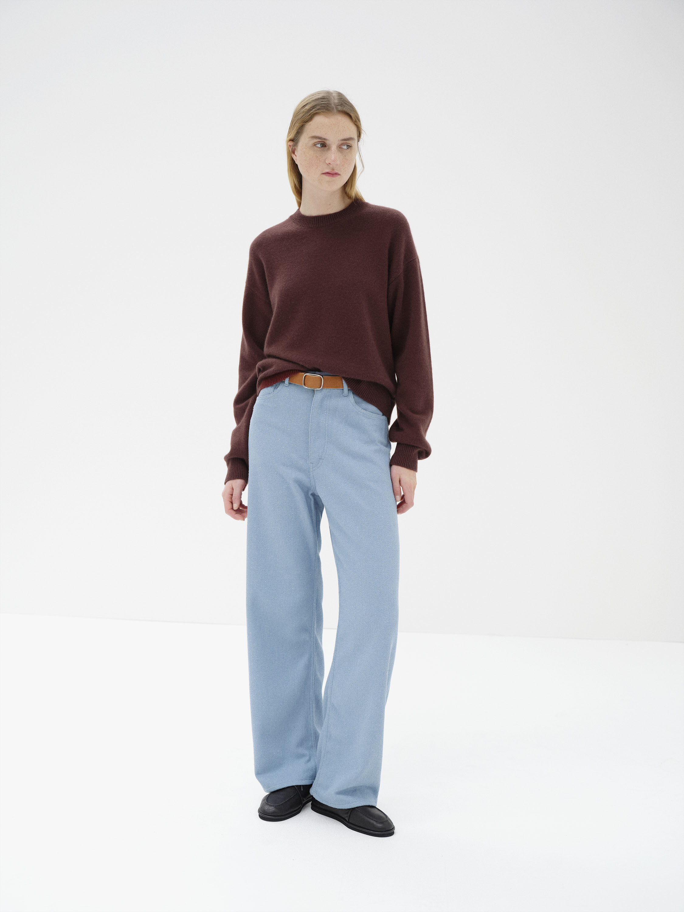 SILK NEP DENIM 5P WIDE PANTS 詳細画像 LIGHT BLUE 1