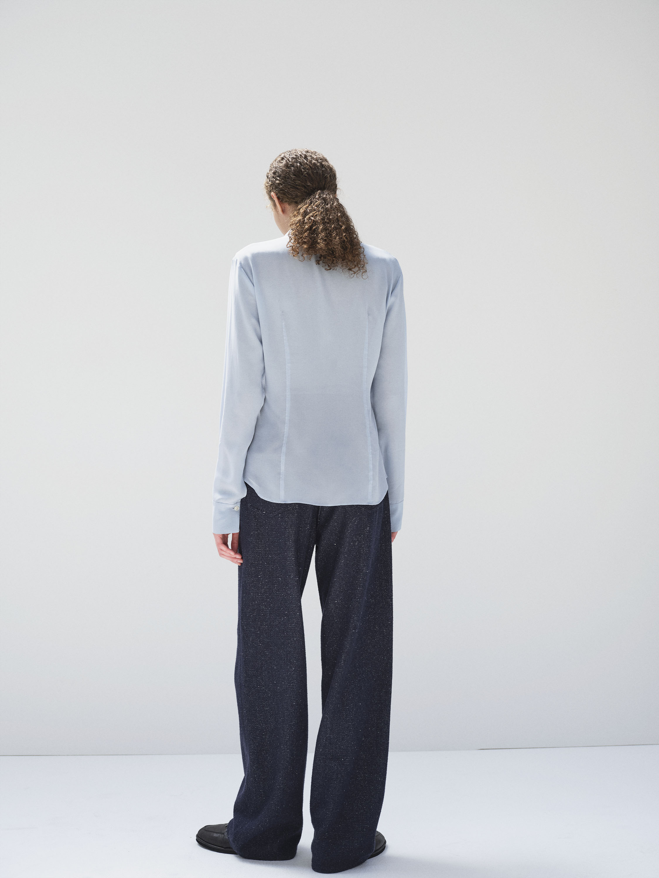 SILK NEP DENIM 5P WIDE PANTS 詳細画像 DARK NAVY 5