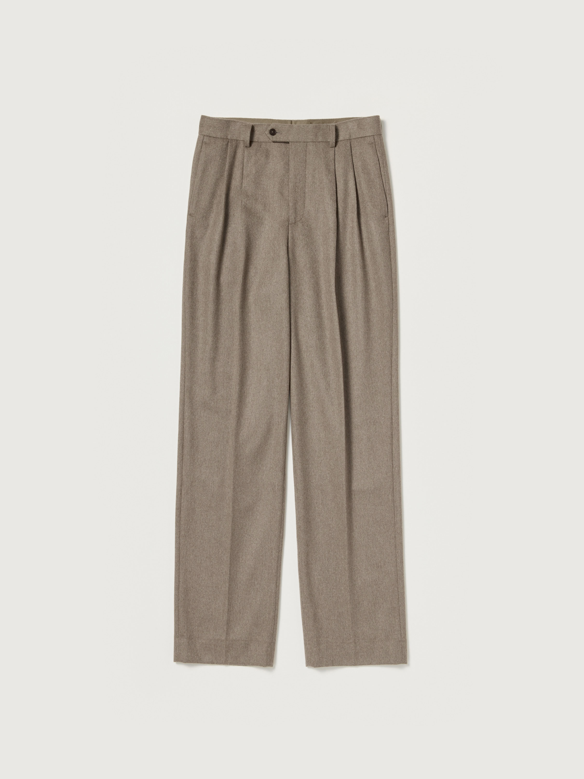 CASHMERE MOLESKIN TWO-TUCK SLACKS 詳細画像 TOP BROWN BEIGE 5