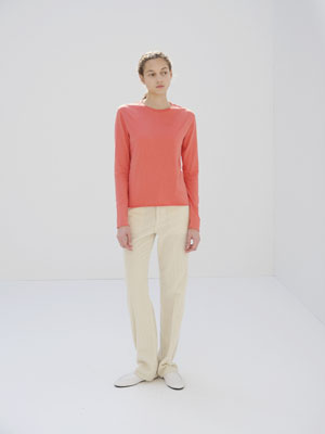 BRUSHED ORGANIC COTTON CASHMERE JERSEY L/S TEE