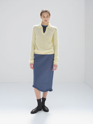 BABY SURI ALPACA SHEER KNIT SKIPPER POLO