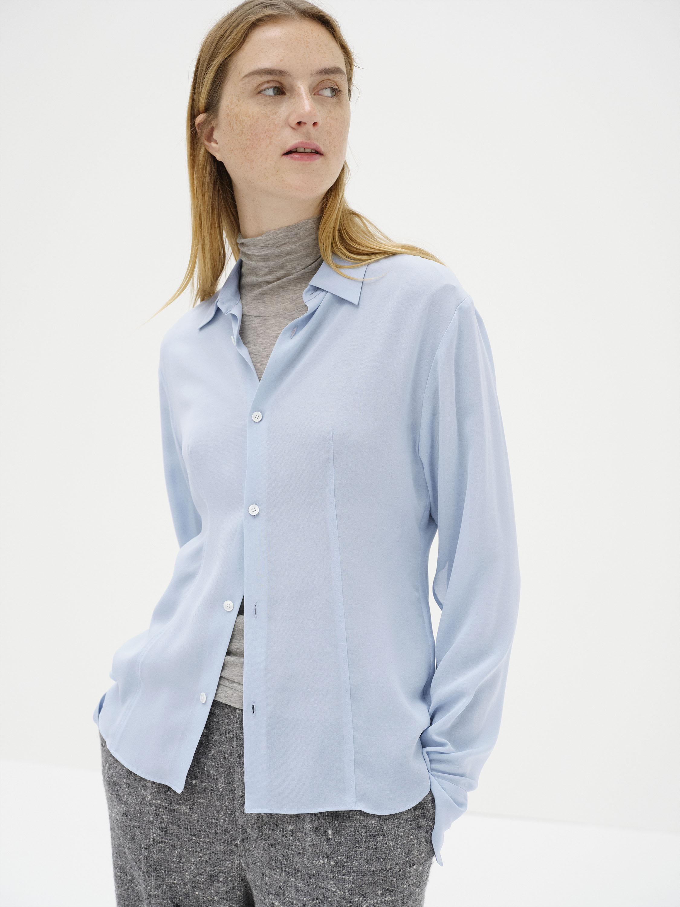 AIRY SILK GEORGETTE SHIRT 詳細画像 LIGHT BLUE 2