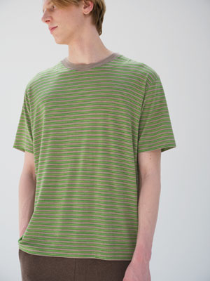 SOFT SMOOTH WOOL STRIPE JERSEY TEE