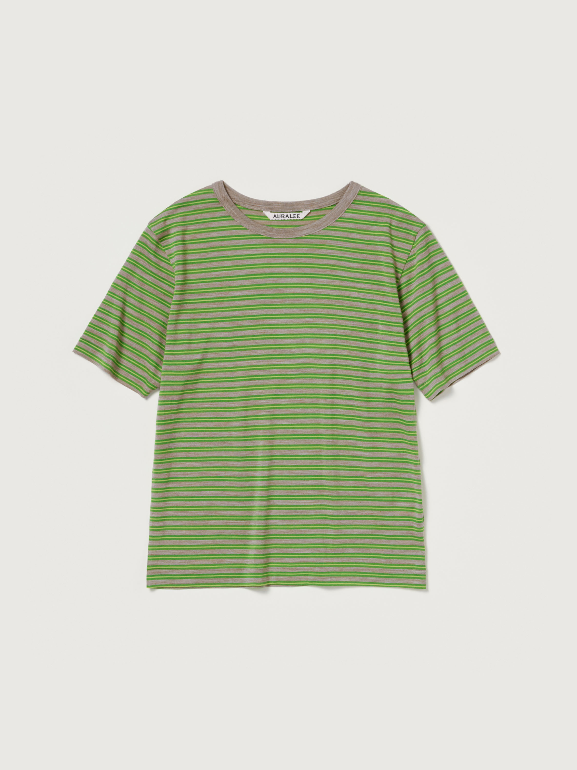 SOFT SMOOTH WOOL STRIPE JERSEY TEE 詳細画像 GREEN STRIPE 3